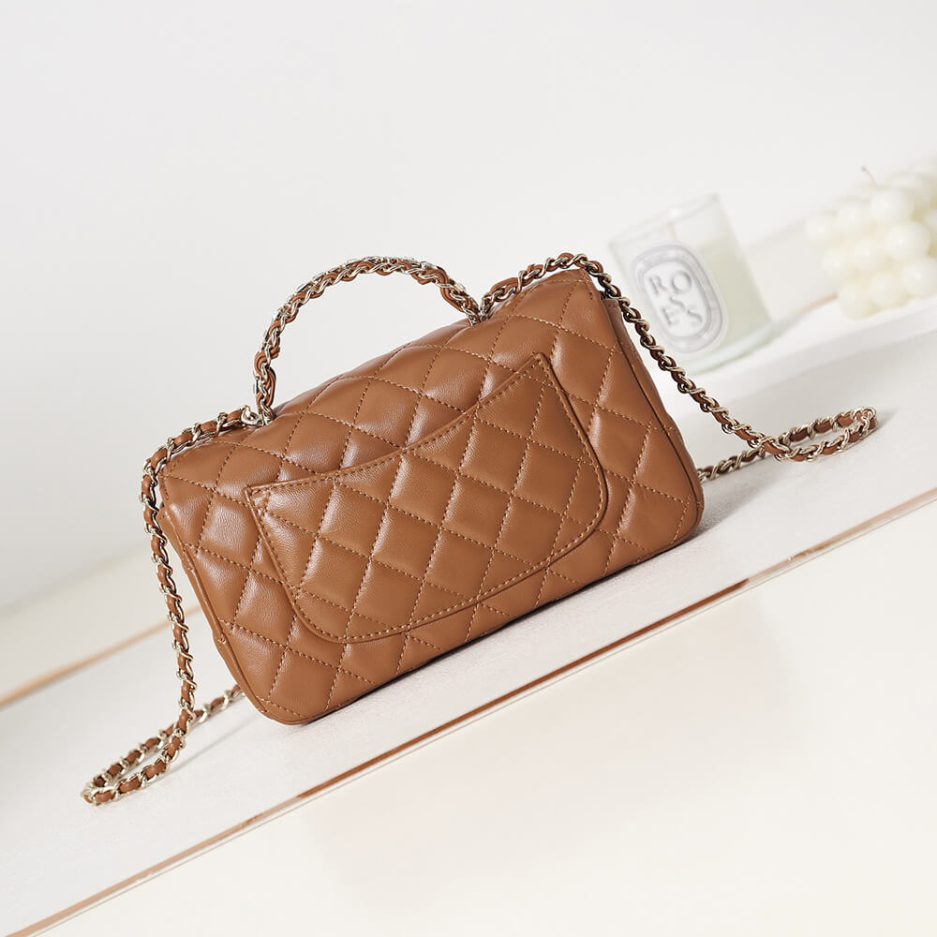 Ch*el mini flap with top handle