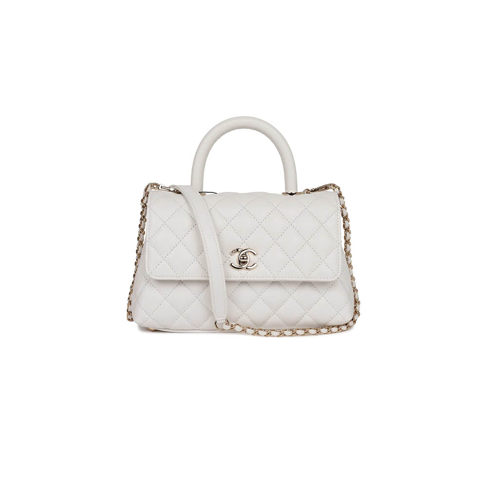 Ch*el coco handle bag small